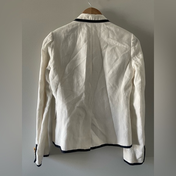 J. Crew | Ivory Schoolboy Linen Blazer Preppy Old Money Quiet Luxury Academia - Picture 5 of 5